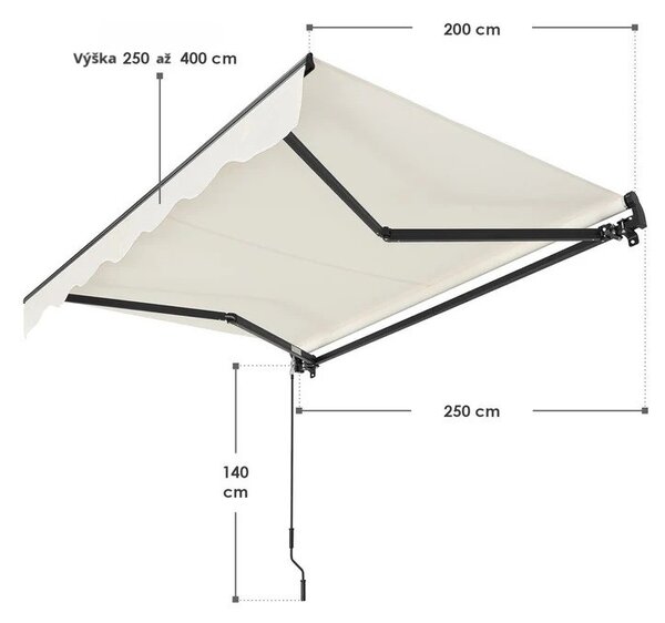 Juskys Marchiză 250 cm - crem