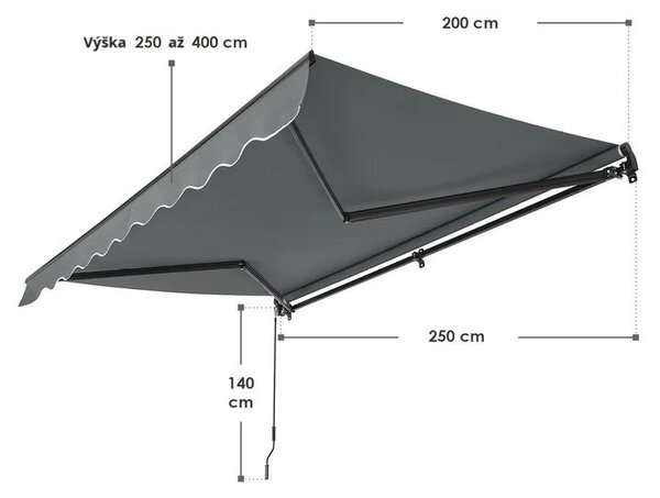 Juskys Marchiză 250 cm - gri