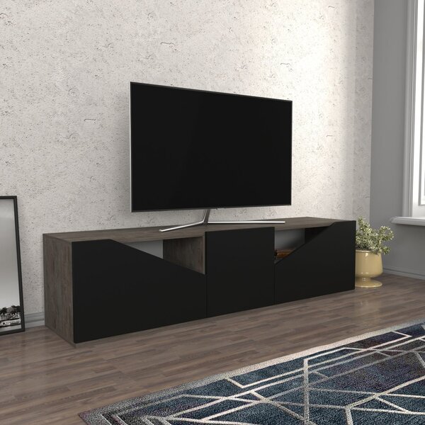 Comoda TV Carson, wenge/gri, PAL, 160x35x40 cm