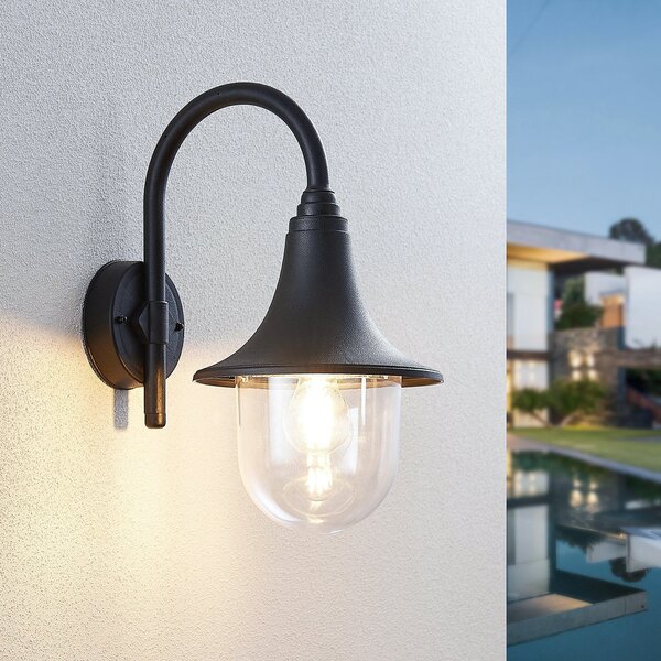 Lămpi de exterior Lindby, Nalevi, reglabil, Negru, Balcon, Plastic, Modern