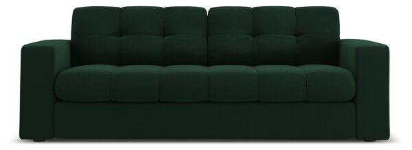 Canapea Justin cu 2 locuri si tapiterie din catifea, verde inchis