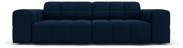 Canapea Jennifer cu 3 locuri si tapiterie din catifea, albastru royal