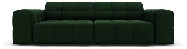 Canapea Jennifer cu 3 locuri si tapiterie din catifea, verde inchis