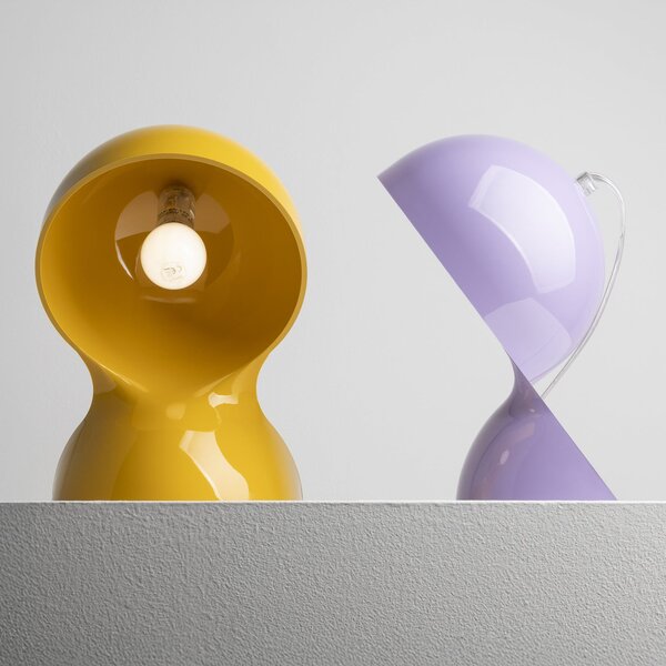 Artemide Lampa de masă Dalú, lavandă, înălțime 26 cm, plastic, Violet, Camera de zi / sufragerie, Plastic, Design