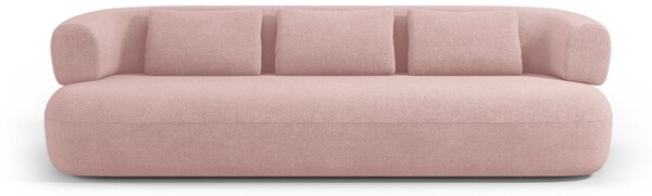 Canapea Jenny cu 4 locuri si tapiterie boucle, roz