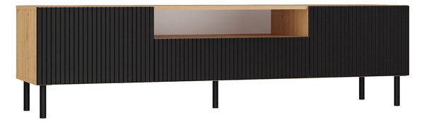 Comodă TV Romseru 105Negru, Stejar artizan, 16x4x4cm