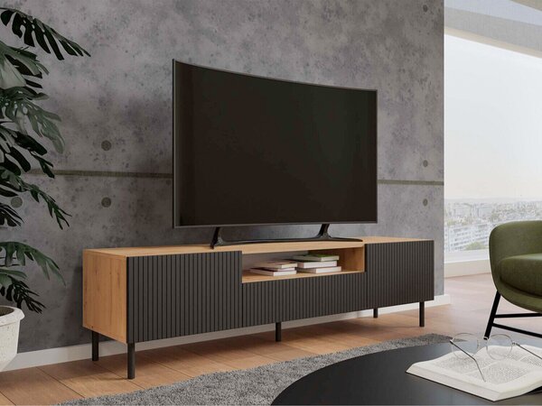 Comodă TV Romseru 105Negru, Stejar artizan, 16x4x4cm