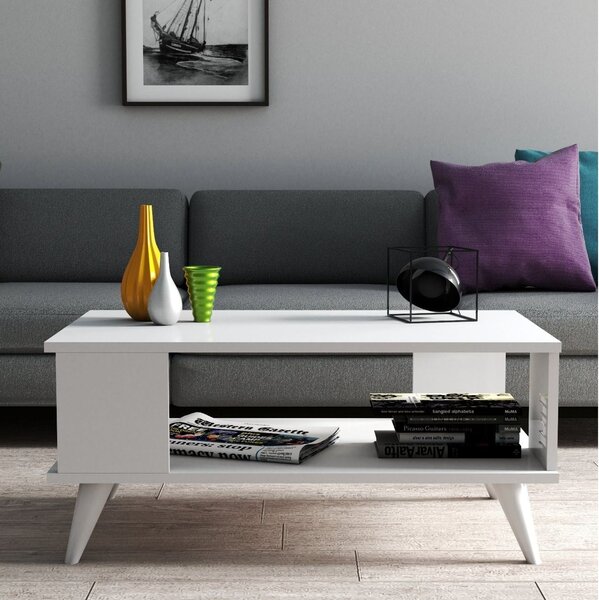 Masuta cafea SHP0101, alb, PAL melaminat, 90x52x40 cm