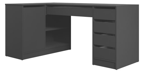 Birou de colt Comfivo Terros IIICu sertare, Unghiular, Cu ușă, 8x16x10cm, Negru
