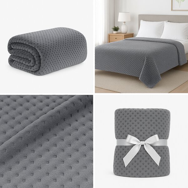 Patura Cocolino 200x220 cm - Moale, Calduroasa si Antialergica Gri