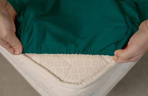 Cearceaf cu elastic 100% Bumbac Cottone 90X200 cm Vernil