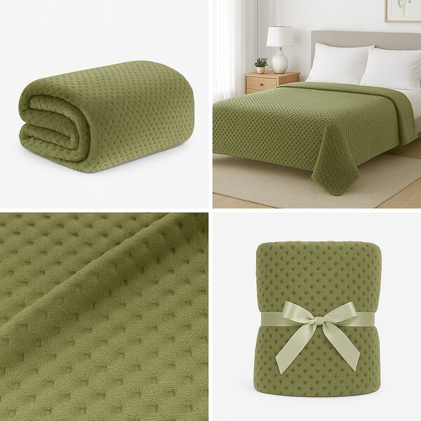 Patura Cocolino 200x220 cm - Moale, Calduroasa si Antialergica verde