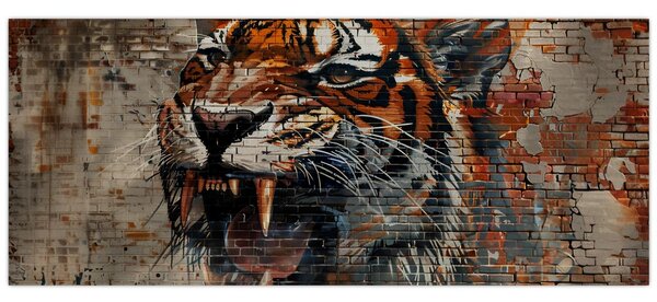 Tablou - Tigru din Cărămizi (120x50 cm)