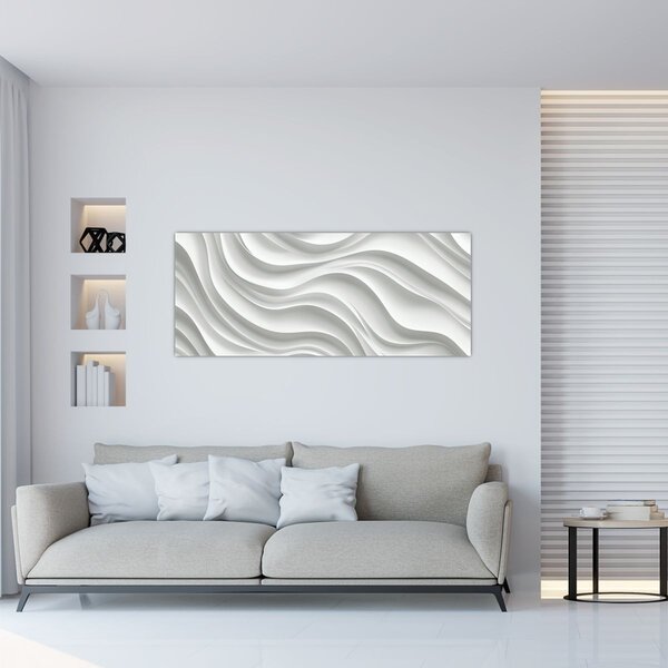 Tablou - Valuri Albe 3D (120x50 cm)
