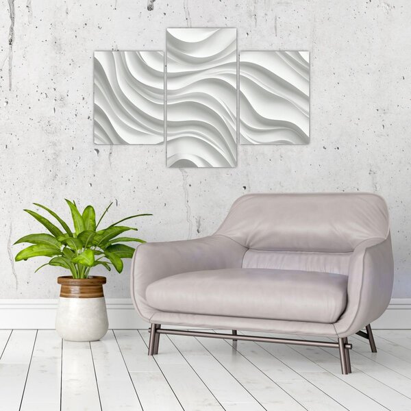 Tablou - Valuri Albe 3D (90x60 cm)