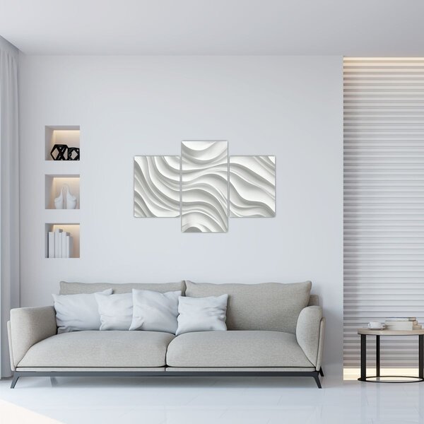 Tablou - Valuri Albe 3D (90x60 cm)