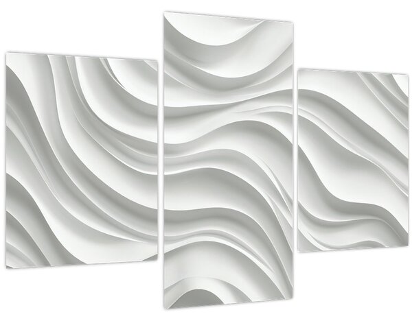 Tablou - Valuri Albe 3D (90x60 cm)