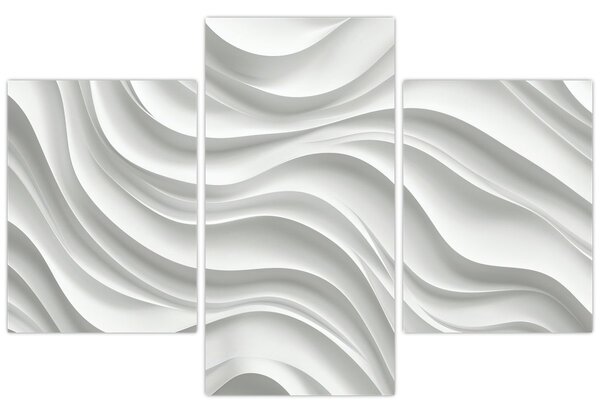 Tablou - Valuri Albe 3D (90x60 cm)