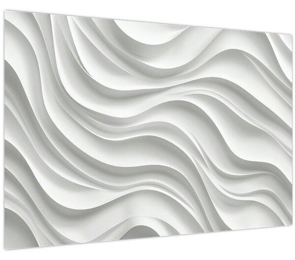 Tablou - Valuri Albe 3D (90x60 cm)