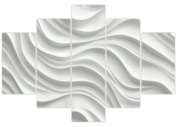 Tablou - Valuri Albe 3D (150x105 cm)