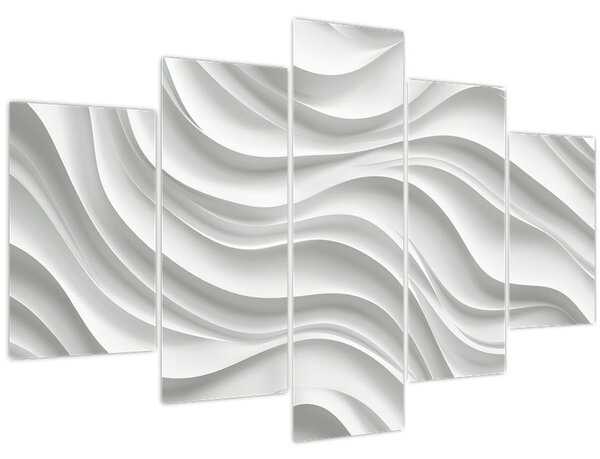 Tablou - Valuri Albe 3D (150x105 cm)