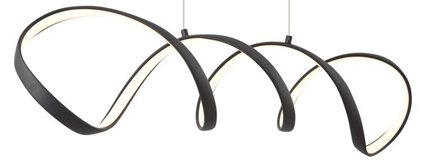 Lampa suspendată de design neagră 100cm cu LED inclus, reglabilă în 3 trepte - Wokkel
