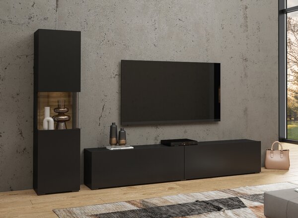 Mobilier living Avernic Typ 09 (onyx negru + stejar wotan). Promo -15%. 1042063