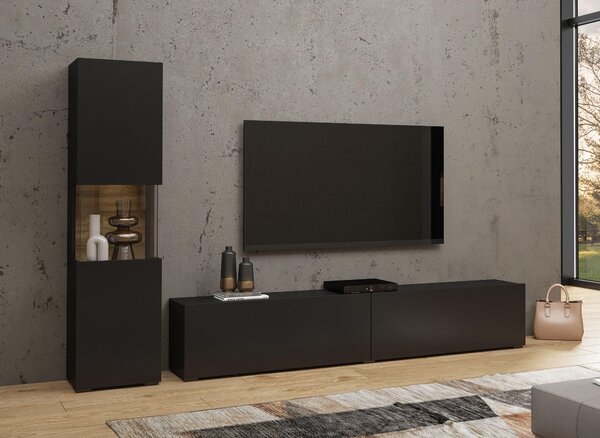 Mobilier living Avernic Typ 09 (onyx negru + stejar wotan). Promo -15%. 1042063