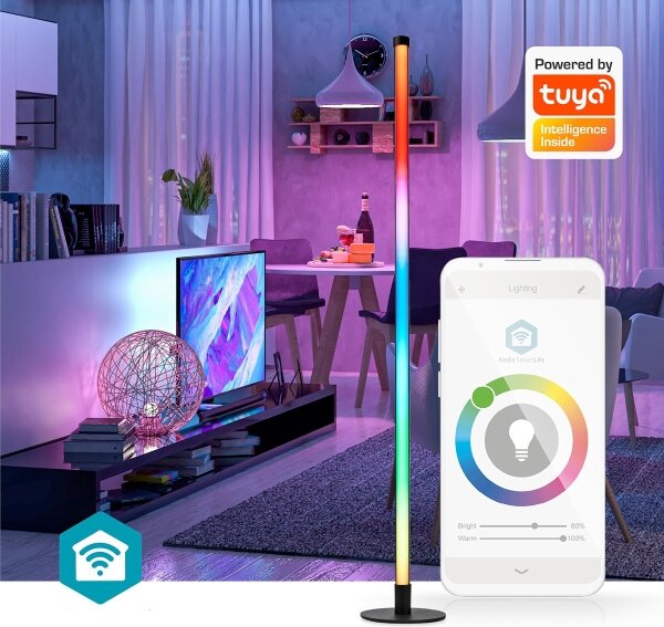 Lampadar LED RGBIC Nedis WIFILD20RGBW SmartLife LED/10W/230V 2700-6500K + telecomandă
