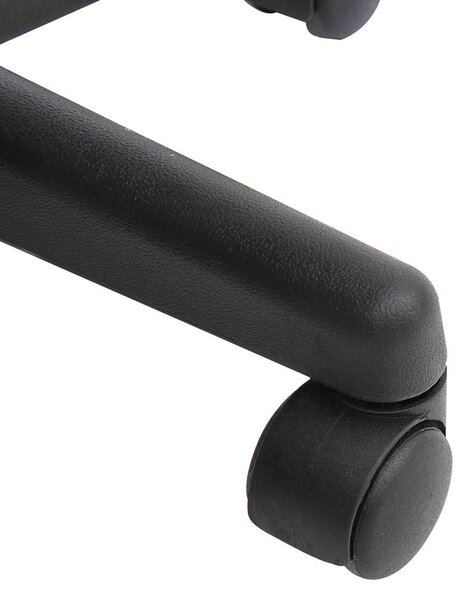HOMCOM Scaun Rotativ cu Roți, Scaun pentru Coafor și Estetician cu Înălțime Ajustabilă, Tapițat cu Piele Ecologică, 35x38x43-55 cm, Negru