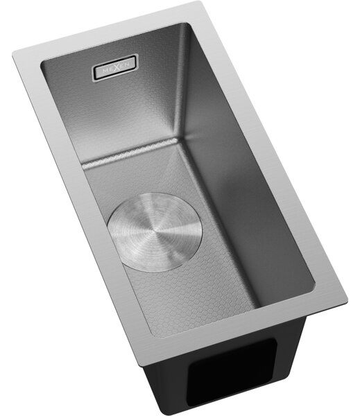 Chiuvetă Mexen Trixo din oțel inoxidabil cu 1 compartiment, 230 x 440 mm, oțel periat, model fagure, 6411221000-01HC