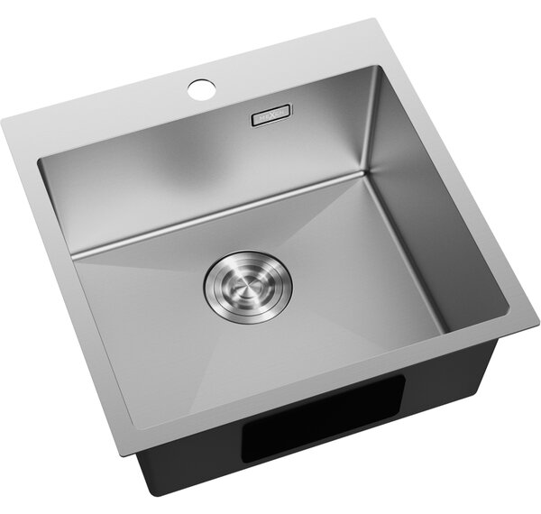 Chiuvetă Mexen Solix, din oțel inoxidabil cu 1 compartiment, 500 x 500 mm, oțel periat, 6407501000-01
