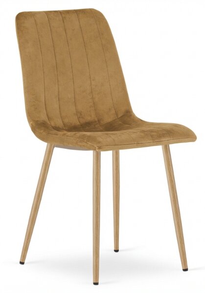 Scaun din catifea maro LAVA GOLDEN OAK