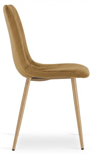 Scaun din catifea maro LAVA GOLDEN OAK