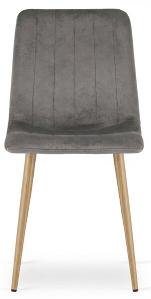 Scaun din catifea gri LAVA PEWTER GREY