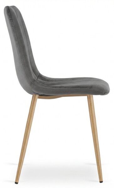 Scaun din catifea gri LAVA PEWTER GREY