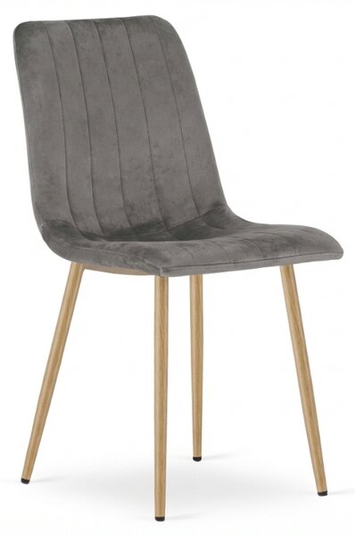 Scaun din catifea gri LAVA PEWTER GREY