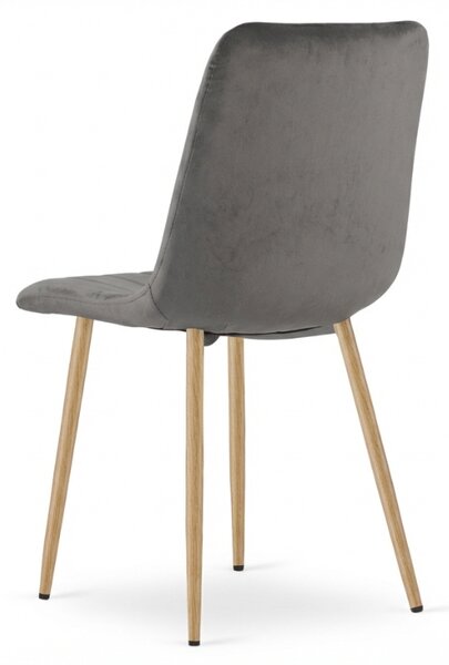 Scaun din catifea gri LAVA PEWTER GREY