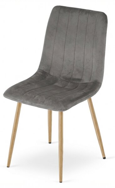 Scaun din catifea gri LAVA PEWTER GREY
