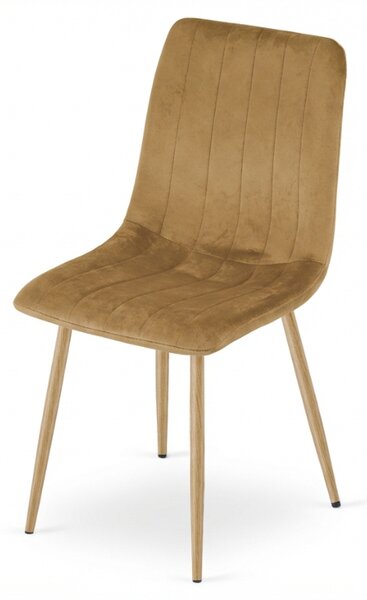 Scaun din catifea maro LAVA GOLDEN OAK