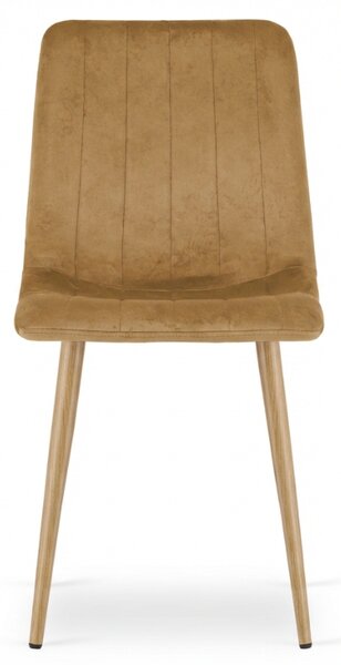 Scaun din catifea maro LAVA GOLDEN OAK