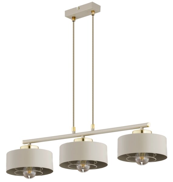 Brilagi - Lustră suspendată pe cablu SPRING 3xE27/60W/230V bej/auriu