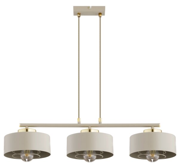 Brilagi - Lustră suspendată pe cablu SPRING 3xE27/60W/230V bej/auriu