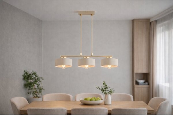 Brilagi - Lustră suspendată pe cablu SPRING 3xE27/60W/230V bej/auriu