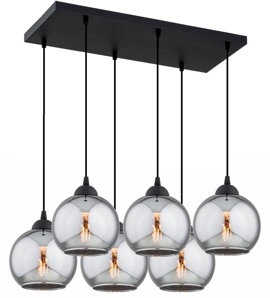 Brilagi - Lustră pe cablu DIOR 6xE27/60W/230V negru/gri fumuriu