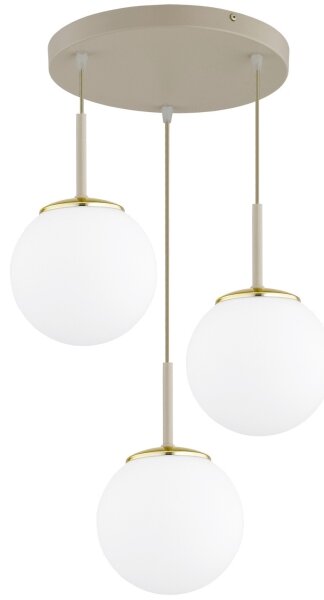 Brilagi - Lustră suspendată pe cablu MILO ECRU 3xE27/60W/230V, bej/auriu