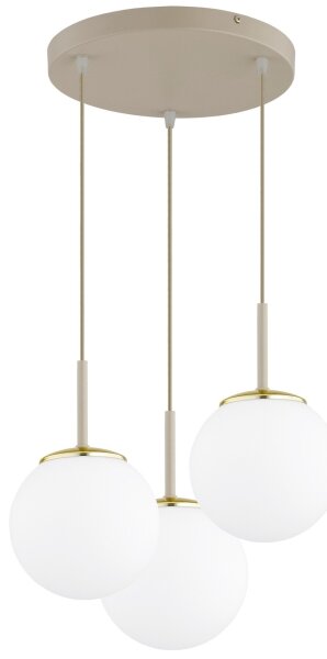 Brilagi - Lustră suspendată pe cablu MILO ECRU 3xE27/60W/230V, bej/auriu