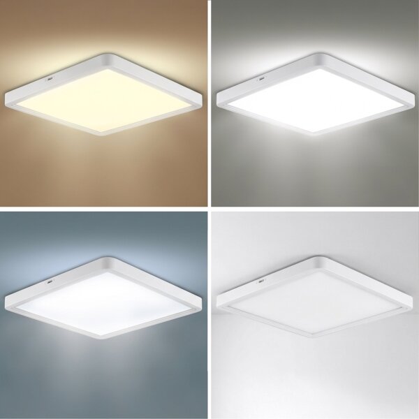 Brilagi - Plafonieră LED reglabilă ESTELA SQUARE, 36 W, 230 V, 31 x 31 cm, alb + telecomandă