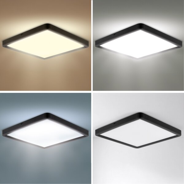 Brilagi - Plafonieră LED dimabilă ESTELA SQUARE LED/36W/230V 31x31 cm neagră + telecomandă