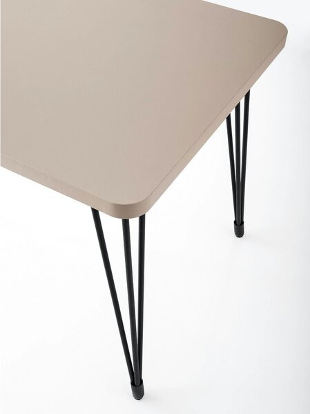 Masa LAGOS 1424, bej/negru, PAL melaminat/metal, 120x70x75 cm